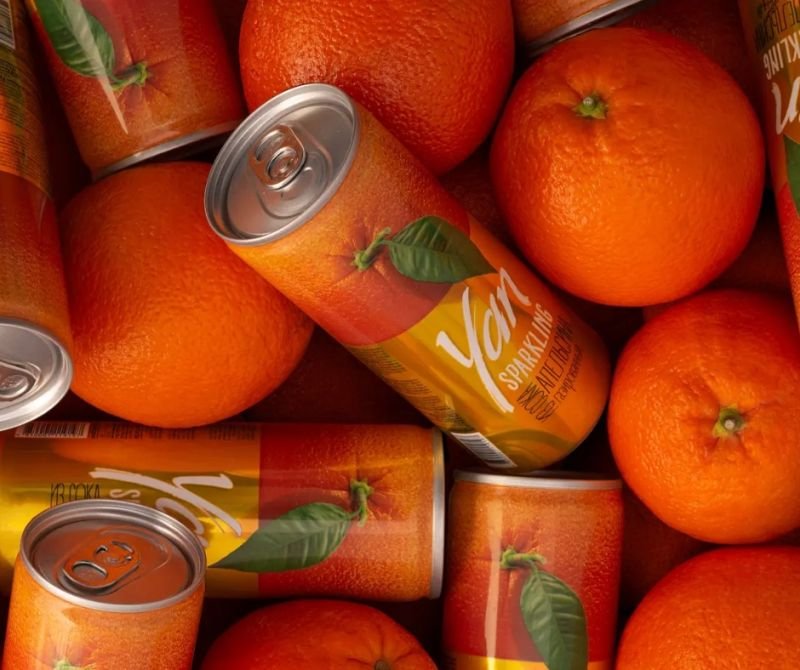 Canettes Yan Sparkling packshot oranges