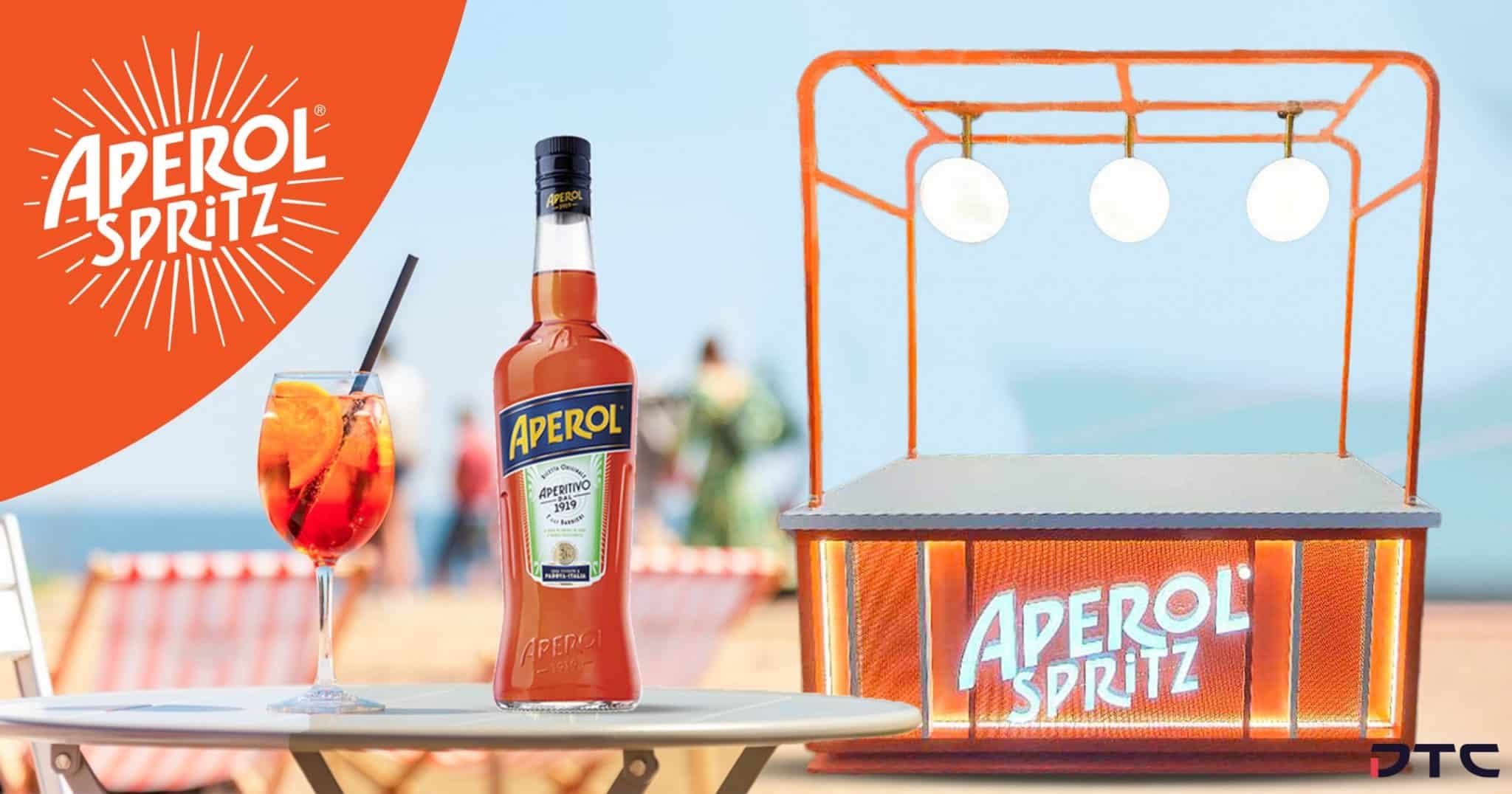 Aperol : un comptoir-booth LED, du festival au point de vente