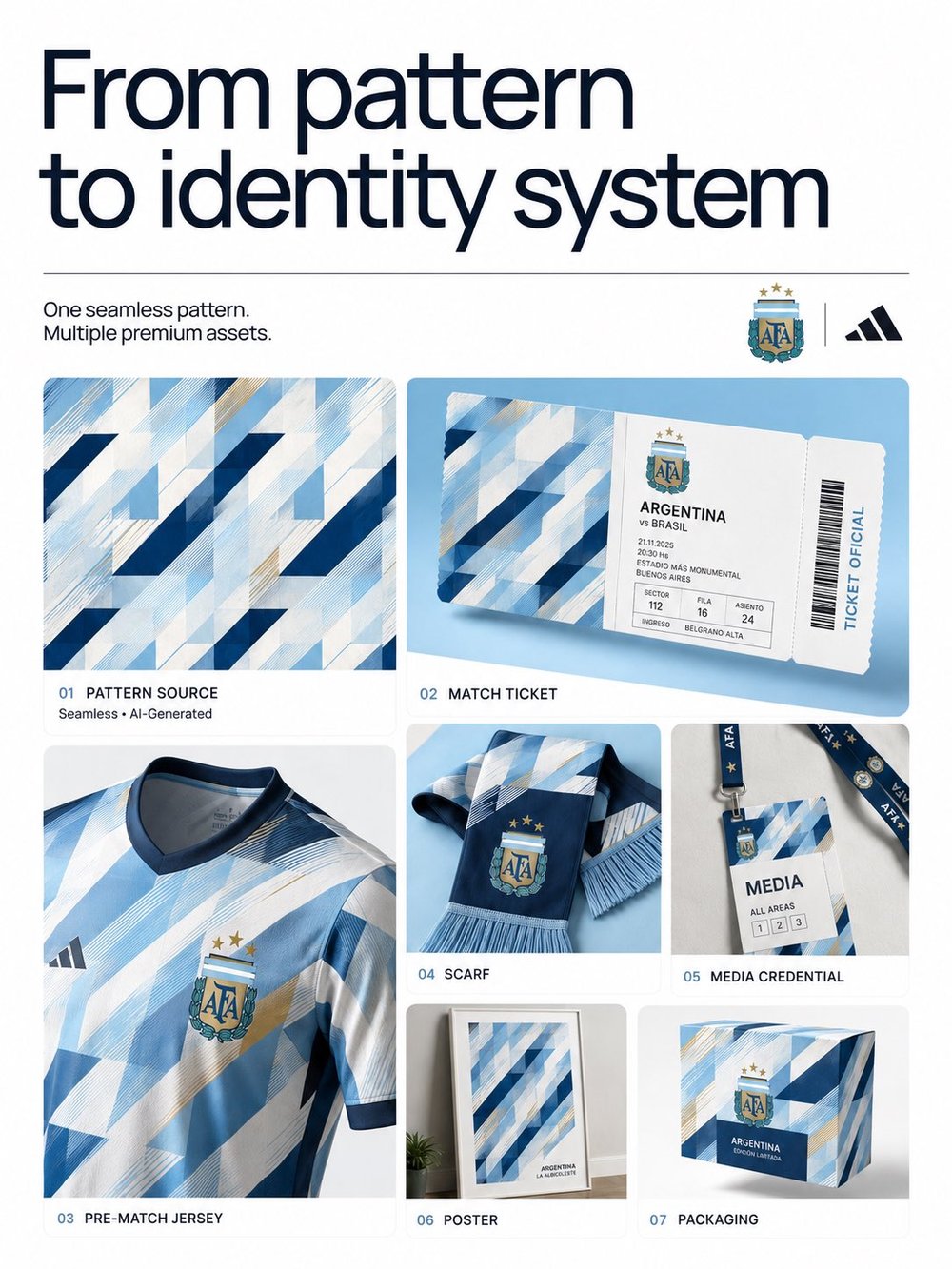 Mockup de motifs personnalisés générés par IA - système de patterns sportifs