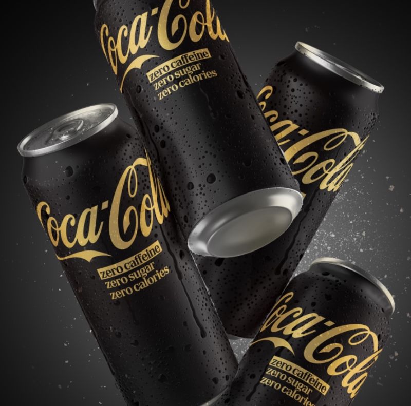 Coca-Cola Zero Caffeine Zero Sugar — Refonte noir & or