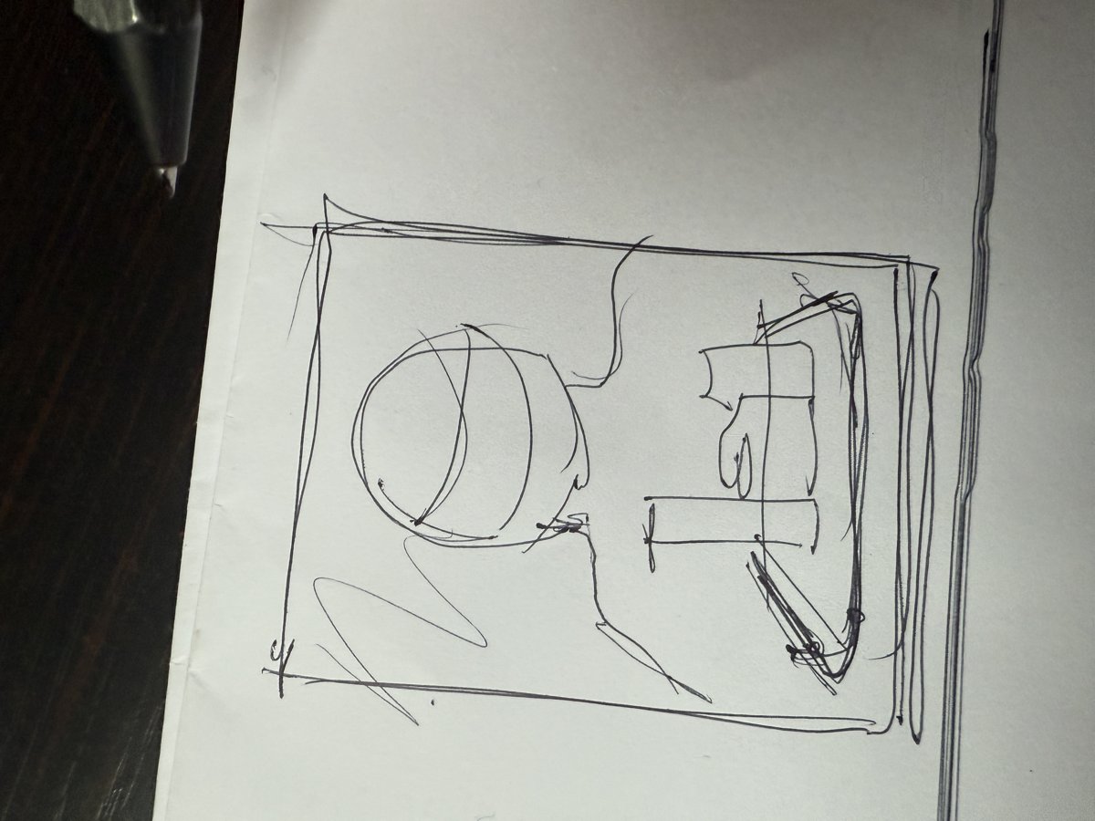 « Pilote » — croquis d'un module de PLV