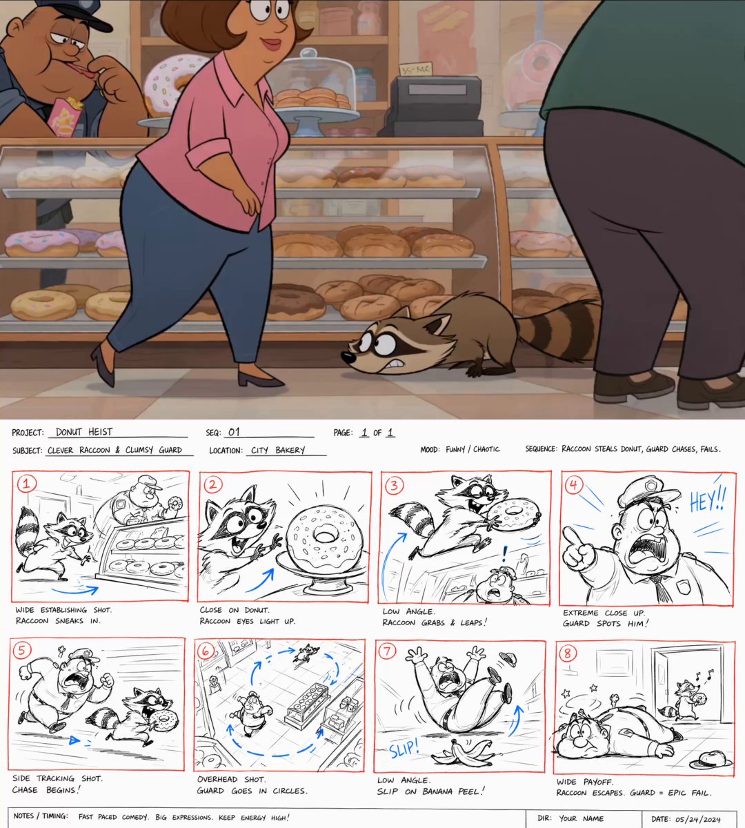 Storyboard Seedance cartoon