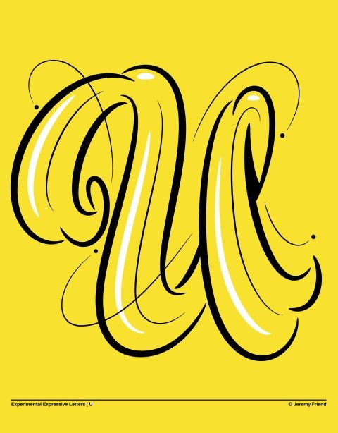 Lettering expressif animé - lettre U par Jeremy Friend