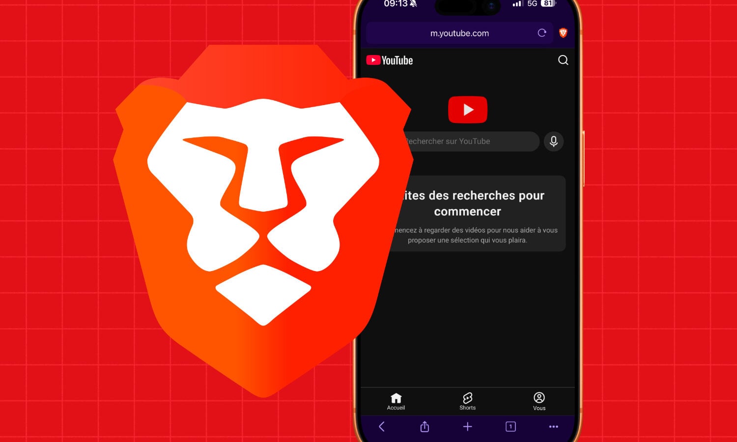 iPhone : accéder à YouTube sans pub grâce à Brave (perso)