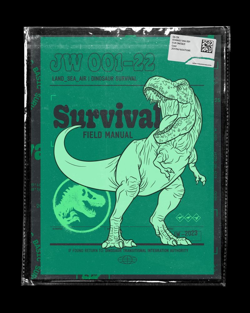 « Life Finds a Way » — poster & textile Jurassic Park (c