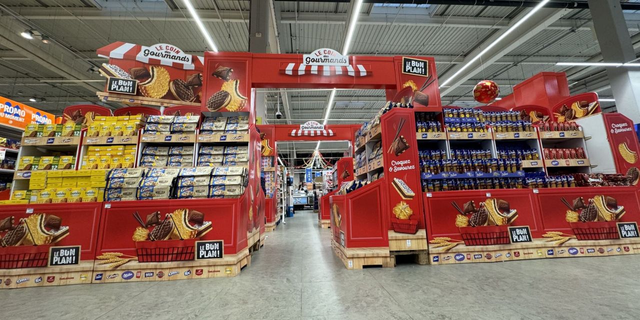 Opération PLV Mondelez en grande distribution