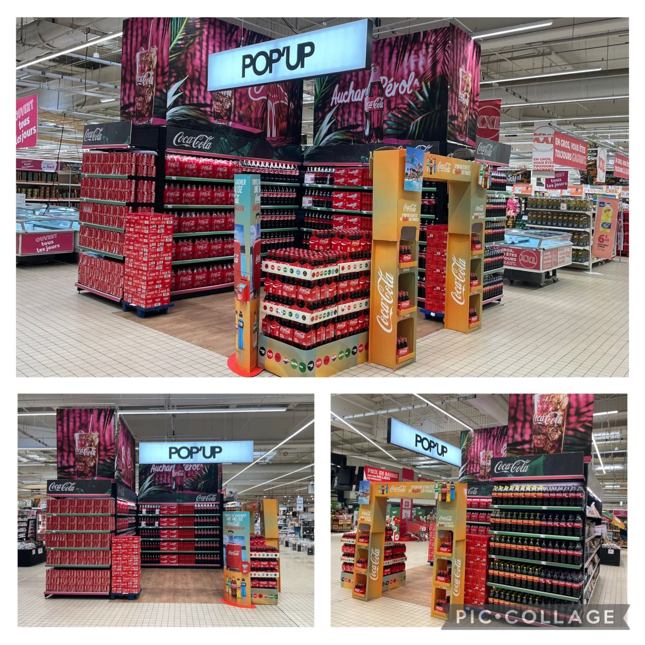 Pop-up Coca-Cola chez Auchan — théâtralisation de marque