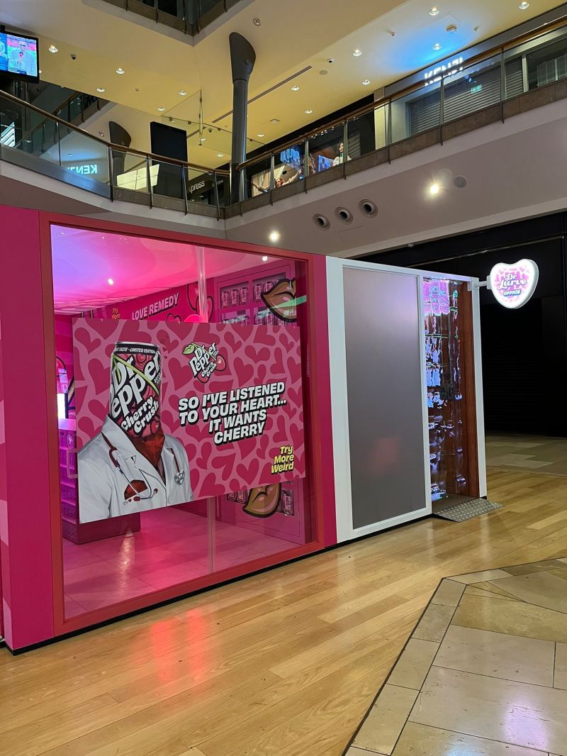 Dr Pepper Cherry Crush — pop-up expérientiel Saint-Valentin (Birmingham)