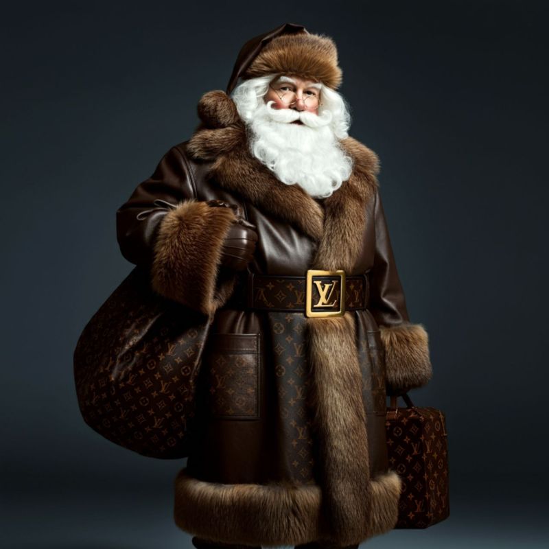 Père Noël Coca-Cola x Louis Vuitton, concept IA de brand mashup