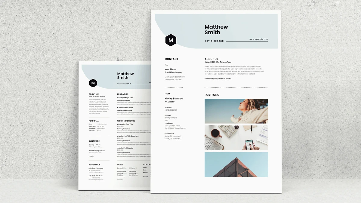 Template CV designer pour Adobe InDesign